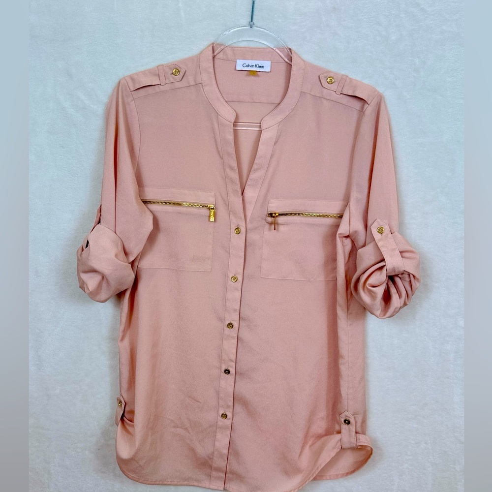 Calvin Klein Elegant Blush Blouse size S